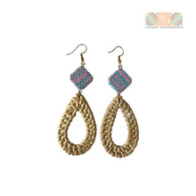 Load image into Gallery viewer, Rattan Earrings with Upcycled Habing Maragondon