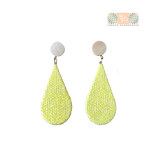 Load image into Gallery viewer, Pear-shaped Earrings with Upcycled Habing Maragondon