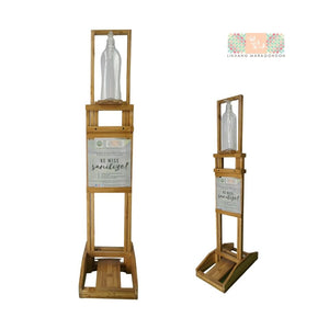 Touch Free Bamboo Foot Press Stand