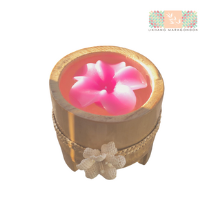 Floating Candle in a Bamboo Container
