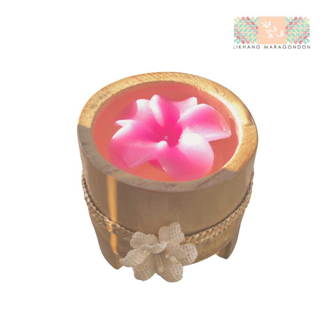 Floating Candle in a Bamboo Container