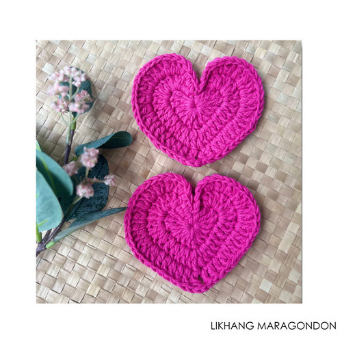 Crochet Heart Coaster