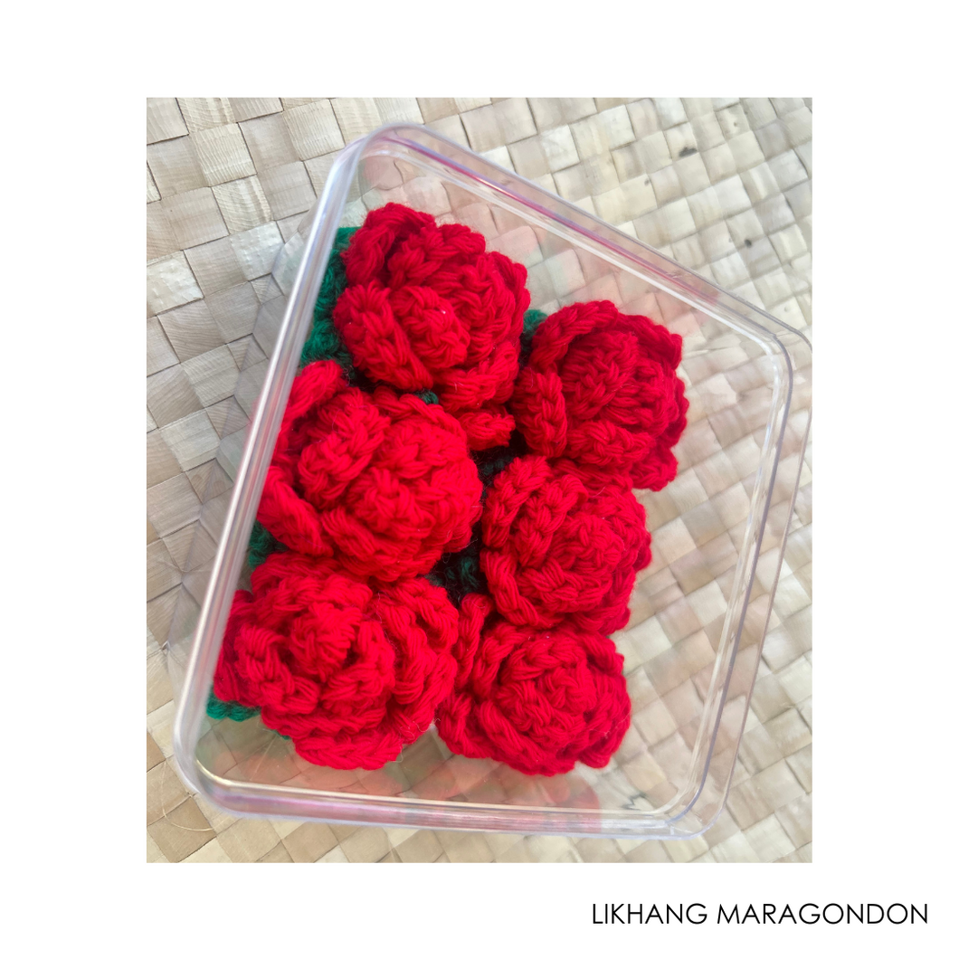 Crochet Rose Brooch in Acrylic