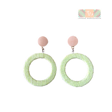 Load image into Gallery viewer, Round with Hole Earrings with Upcycled Habing Maragondon