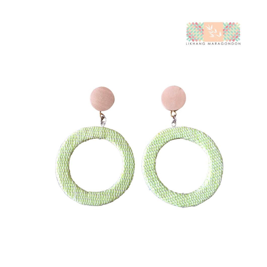 Round with Hole Earrings with Upcycled Habing Maragondon