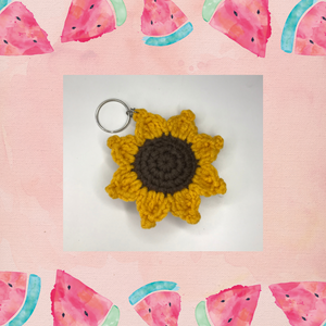 Crochet Sunflower Keychain